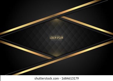  Abstract background.Luxury of black and gold.Layout for banner, business, presentations, flyers, posters.Vector illustration.Eps10