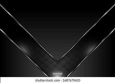  Fondo abstracto.Lujo de negro y plata.Diseño para banner, negocios, presentaciones, volantes, carteles.Ilustración vectorial.Eps10