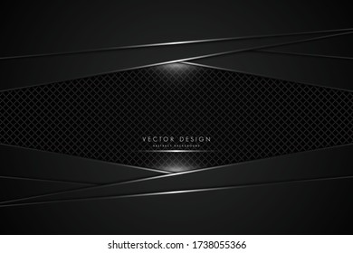 Abstract background.Metallic of black with carbon fiber.Dark space technology concept.Vector illustration.Eps10