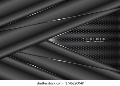 Abstract background.Metallic of dark gray with carbon fiber technology concept.Vector illustration.Eps10