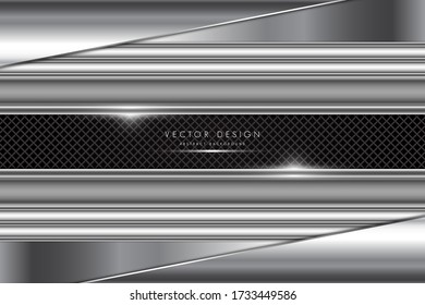 Abstract background.Metallic of grey with carbon fiber.Dark space technology concept.Vector illustration.Eps10