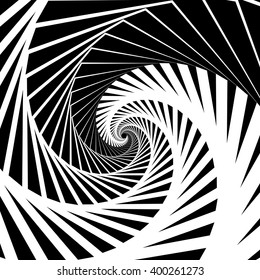 Abstract background-pattern with spirally, vortex effect. Abstract monochrome backdrop spiraling inwards, geometric pattern.