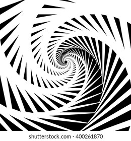 Abstract background-pattern with spirally, vortex effect. Abstract monochrome backdrop spiraling inwards, geometric pattern.