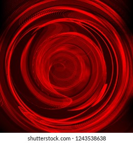 Abstract background-red colored abstract twisted shape. Computer generated 3d vector illustration, technology concept.