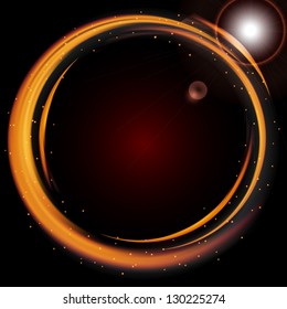 Abstract background-Ring of Fire. Vector Illustration on dark background for design.