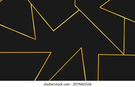 Abstract backgrounds. Black background with paper-cut layers and gold glitter lines. and Copy Space Area, Suitable to be placed on content with the desired theme.