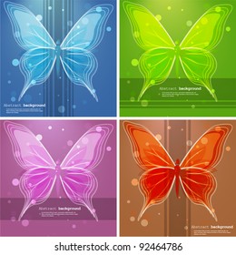 Abstract backgrounds with butterfly. Vector illustration.