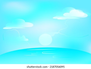 Abstract backgrounds with clear cloud sky natural outdoor wallpaper decoration backdrop template pattern scenery in summer vector and illustration EPS10