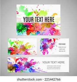 Abstract backgrounds with color blobs for your business cards, headers or covers 