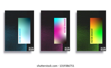 Abstract backgrounds with color gradient and halftone pattern, design for the banner, flyer, poster, cover brochure or other printing products. Vector illustration.