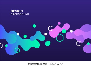Abstract backgrounds with a colored dynamic spots. Vector illustrations.
