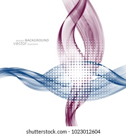 Abstract backgrounds with colorful wavy lines. Elegant wave design. Vector technology. EPS 10.