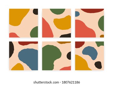 Abstrakte Hintergründe. Zeitgenössische Banner mit minimalistischen doodle organischen Formen, Vektorgrafik Social Media-Post-Cover.