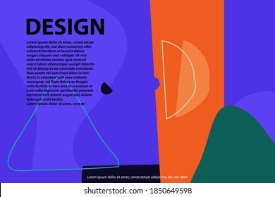 abstract backgrounds with cool colors. Collection of abstract with simple shapes Design template of trendy, banner, cover, poster , wallpaper. Vector