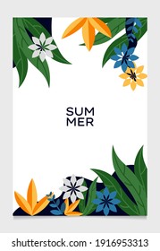 fondos abstractos con espacio de copia para texto, banners brillantes, diseño de portada, afiches, plantillas, tapices de historias de medios sociales con hojas tropicales y plantas en un mínimo de sencillez.