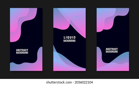 Gráficas abstractas o cubiertas establecidas con varias formas dinámicas y gradientes para su diseño gráfico creativo. Ilustración vectorial.