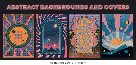 Abstract Backgrounds and Covers, Vector Templates for Psychedelic Posters, Illustrations