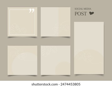 Abstract backgrounds with floral elements. Vector design templates for postcards, posters, social media