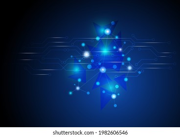 Abstract backgrounds, geometric elements, triangles forming, dark gradients, light shadows on the dots, circuit lines moving through, vector images to create wallpaper.