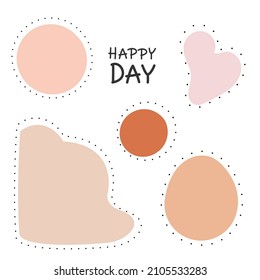 Abstract backgrounds with geometric shapes circle, heart, oval and dots vector illustration.