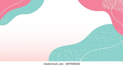 Abstract backgrounds with geometric shapes and hand draw liquid shapes in pastel colors. Modern design template with space for text. Minimal stylish cover for branding design. Vector illustration