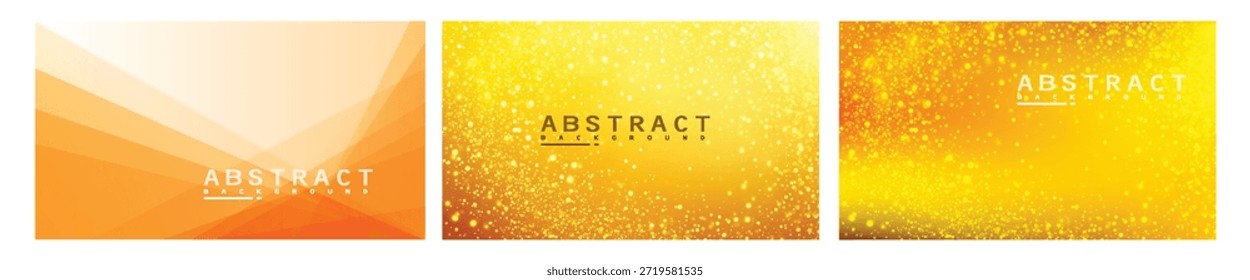 Fundo abstrato, gradientes, triângulos e brilhos para uso digital, com cores que variam de laranja vibrante a ouro quente para uma aparência moderna e atraente para vários projetos de design