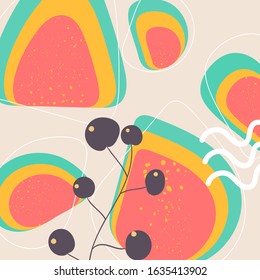 Abstract backgrounds. Hand drawn various shapes and doodle objects. Trendy vector illustrations.