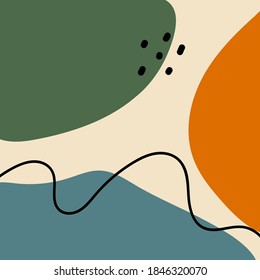 Antecedentes abstractos. Dibujaron a mano varias formas y objetos de garabatos. Ilustraciones contemporáneas de moda de Vector. Cada fondo está aislado. Colores pasteles