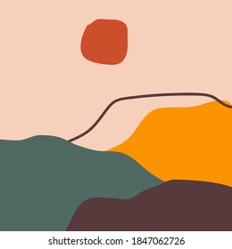 Antecedentes abstractos. Dibujaron a mano varias formas y objetos de garabatos. Ilustraciones contemporáneas de moda de Vector. Cada fondo está aislado. Colores pasteles