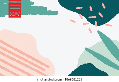 fondo abstracto. Dibujaron a mano varias formas y objetos de garabatos. Ilustraciones vectoriales modernas y modernas. Cada fondo está aislado. Colores pasteles