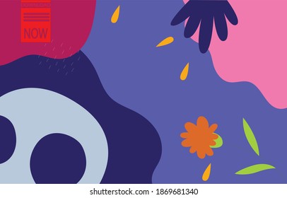 fondo abstracto. Dibujaron a mano varias formas y objetos de garabatos. Ilustraciones vectoriales modernas y modernas. Cada fondo está aislado. Colores pasteles