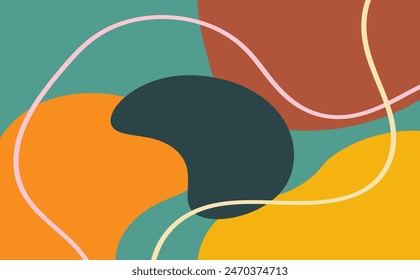 abstract backgrounds. Hand drawn various shapes and doodle objects. Contemporary modern trendy vector illustrations. Every background is isolated. Pastel and colorfull