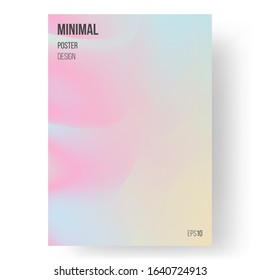 Abstract backgrounds. Holographic poster. Futuristic holographic poster with gradient mesh. Colors name: Peach-yellow, Aero blue, Fresh Air, Lavender pink. Eps10 vector illustration.