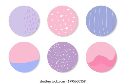 Abstract backgrounds icon set. Templates backdrop creative modern art. Hand drawn different shapes and textures. Contemporary doodle floral elements with spot, dot, lines. Isolated vector illustration