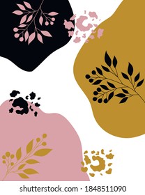 Abstract backgrounds leopard spots flowers poster postcard vector illustration