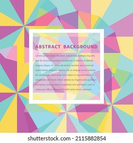 Abstract backgrounds are made of vector shapes with opposite colors. Overlapping causes changes in shape and color. There is space to enter text.