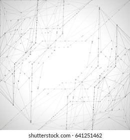Abstract backgrounds of molecules lines light gray