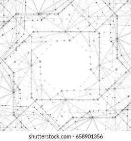 Abstract backgrounds of molecules lines light gray