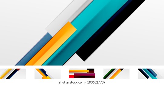 Fondos abstractos - líneas multicolores. Plantillas para presentaciones empresariales o tecnológicas, carteles en Internet o portadas de folletos web