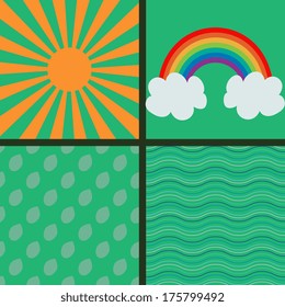 Abstract backgrounds with nature illustrations
