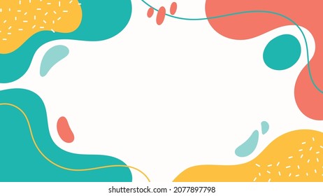 Abstract backgrounds with organic shapes and hand draw line in pastel colors. Modern design template with space for text. Minimal stylish cover for branding design. Vector illustration