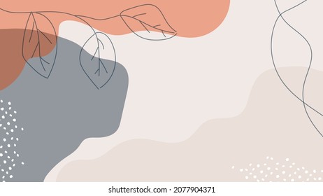 Abstract backgrounds with organic shapes and hand draw line in pastel colors. Modern design template with space for text. Minimal stylish cover for branding design. Vector illustration