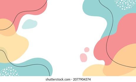 Abstract backgrounds with organic shapes and hand draw line in pastel colors. Modern design template with space for text. Minimal stylish cover for branding design. Vector illustration