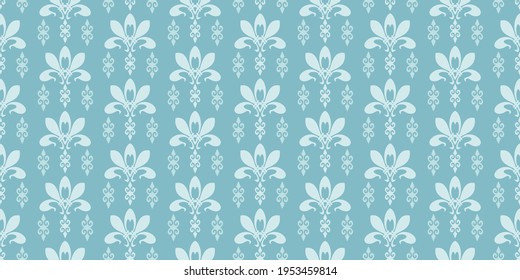 Abstract backgrounds pattern with floral ornament on a blue background. Great for postcards, covers, wallpapers. Seamless pattern, texture for your design. Vector illustration