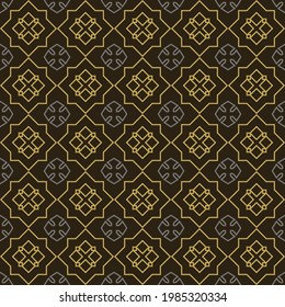 Abstract backgrounds patterns with trendy decorative ornaments on black background, wallpaper. Seamless pattern, texture. Vector illustration