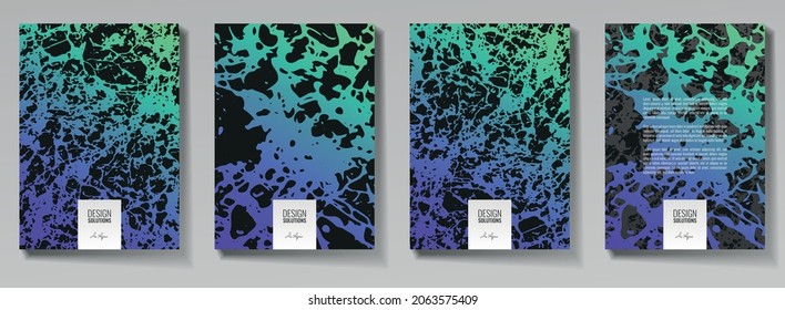 Abstract backgrounds set. Bright color scheme, vector illustration.