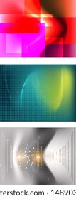 Abstract backgrounds, set,  of bright colors, lines.