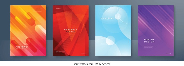 Abstract Backgrounds, Set of Colorful Vector Posters.