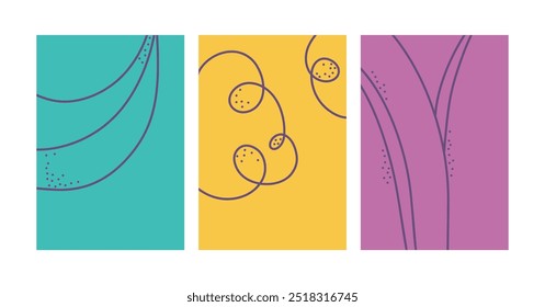 Conjunto de fondos abstractos. Diseño plano.
