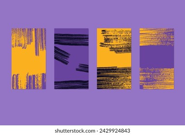 Conjunto de fondos abstractos. Cuatro plantillas verticales para banner, póster. Ilustración vectorial.